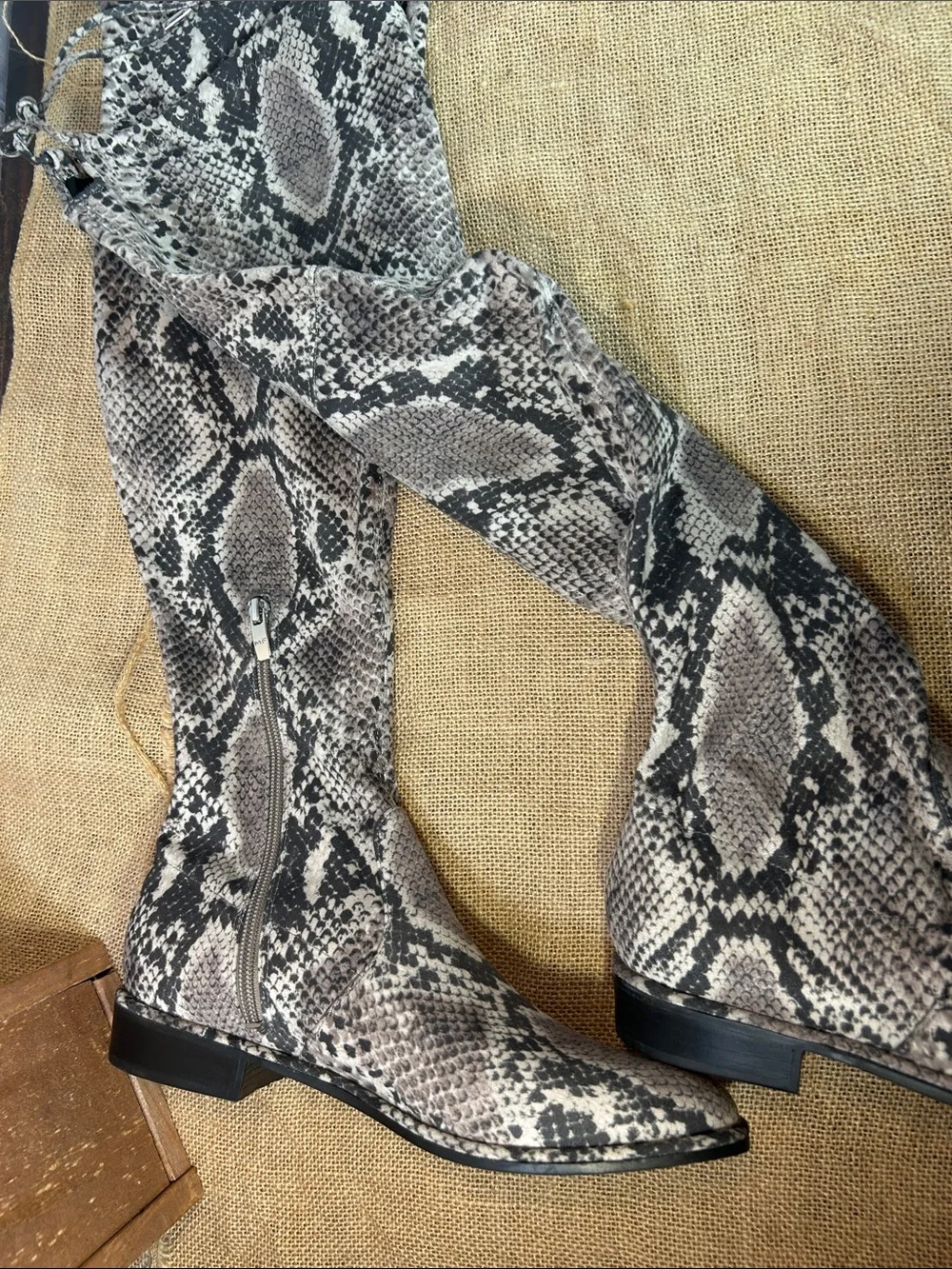 Marc Fisher Over-the-Knee Snake-Print Boots